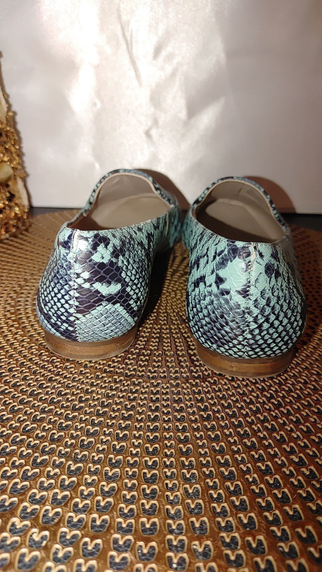 Giani Bernini Gianni Bini Macen Blue Snakeskin Size 7M Size US 7.5 / IT 37.5 - 4 Thumbnail