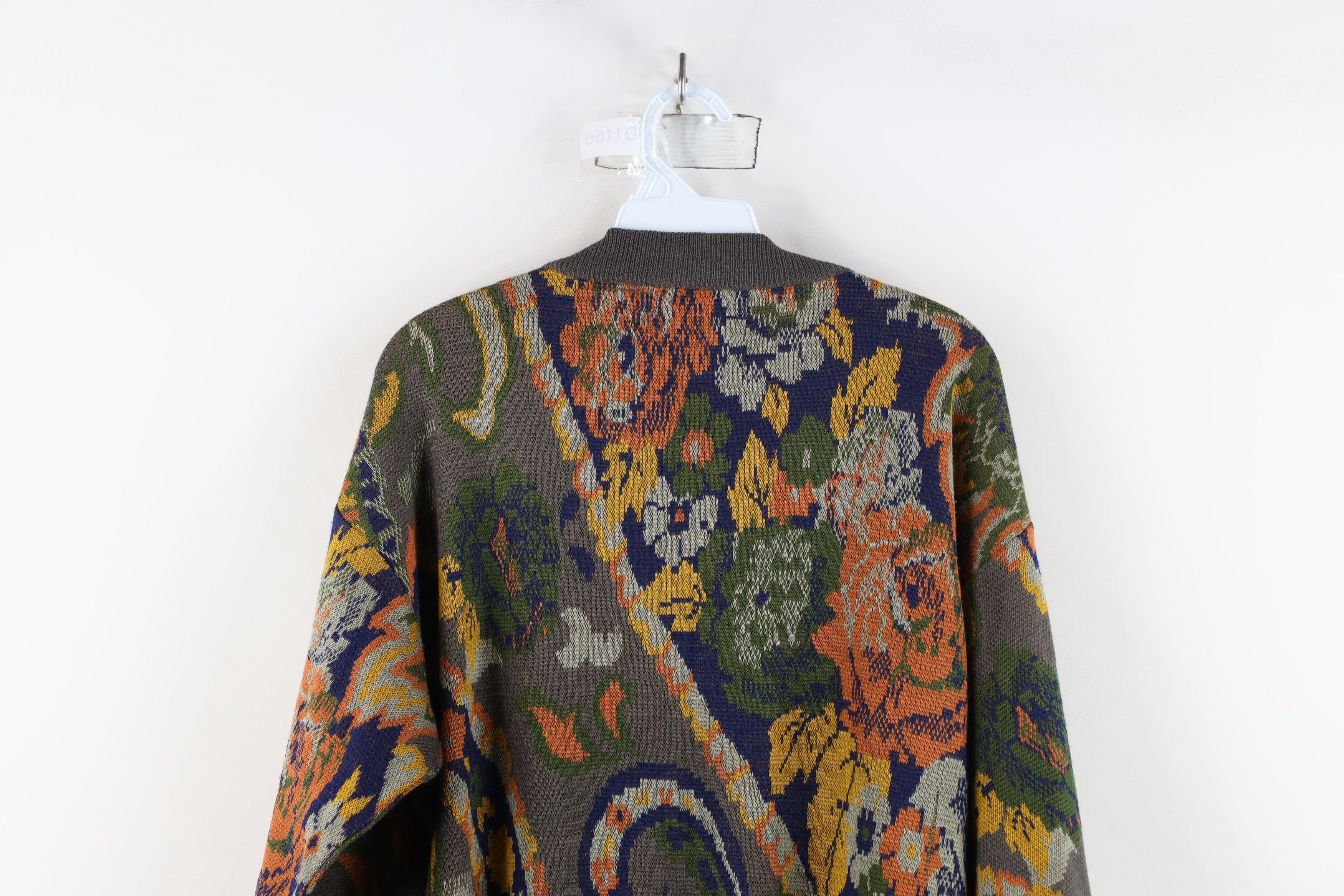 Vintage Vintage 90s Streetwear Paisley Flower Floral Knit Sweater Size M / US 6-8 / IT 42-44 - 10 Thumbnail