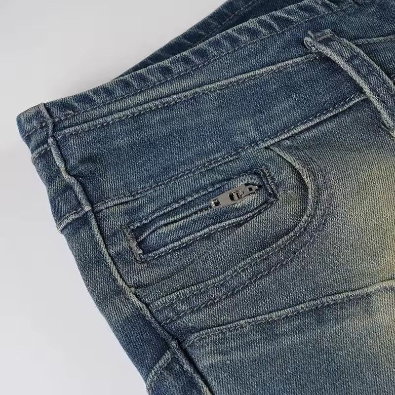 Japanese Brand Y2K Distressed Slim Fitting Low Waist Jeans Retro Size 31" - 6 Thumbnail