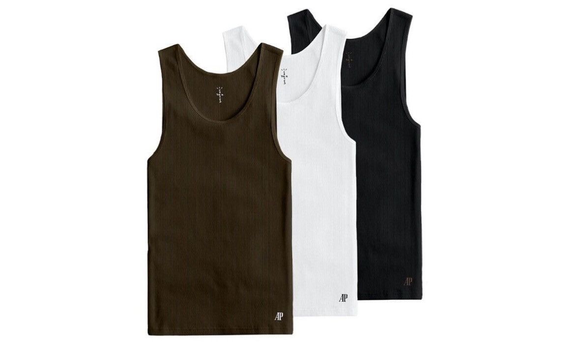 image of Audemars Piguet 3 Tank Top Set in White, Men's (Size Medium)