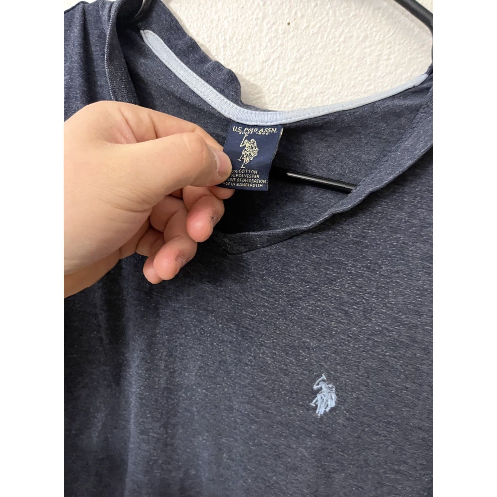 Polo Ralph Lauren VINTAGE Polo Ralph Lauren Men’s T-Shirt S/S Cotton Logo Blue Pony Neck L Size US L / EU 52-54 / 3 - 2 Thumbnail