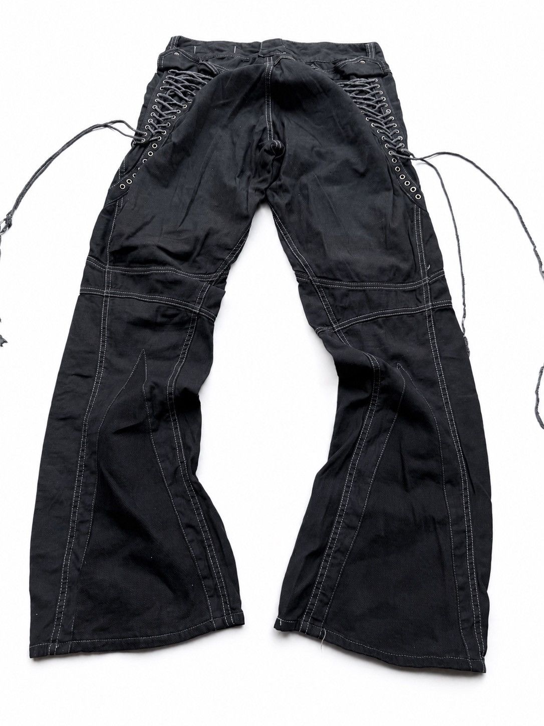 Japanese Brand Cook Lace up flare cargo pants Size US 30 / EU 46 - 2 Thumbnail