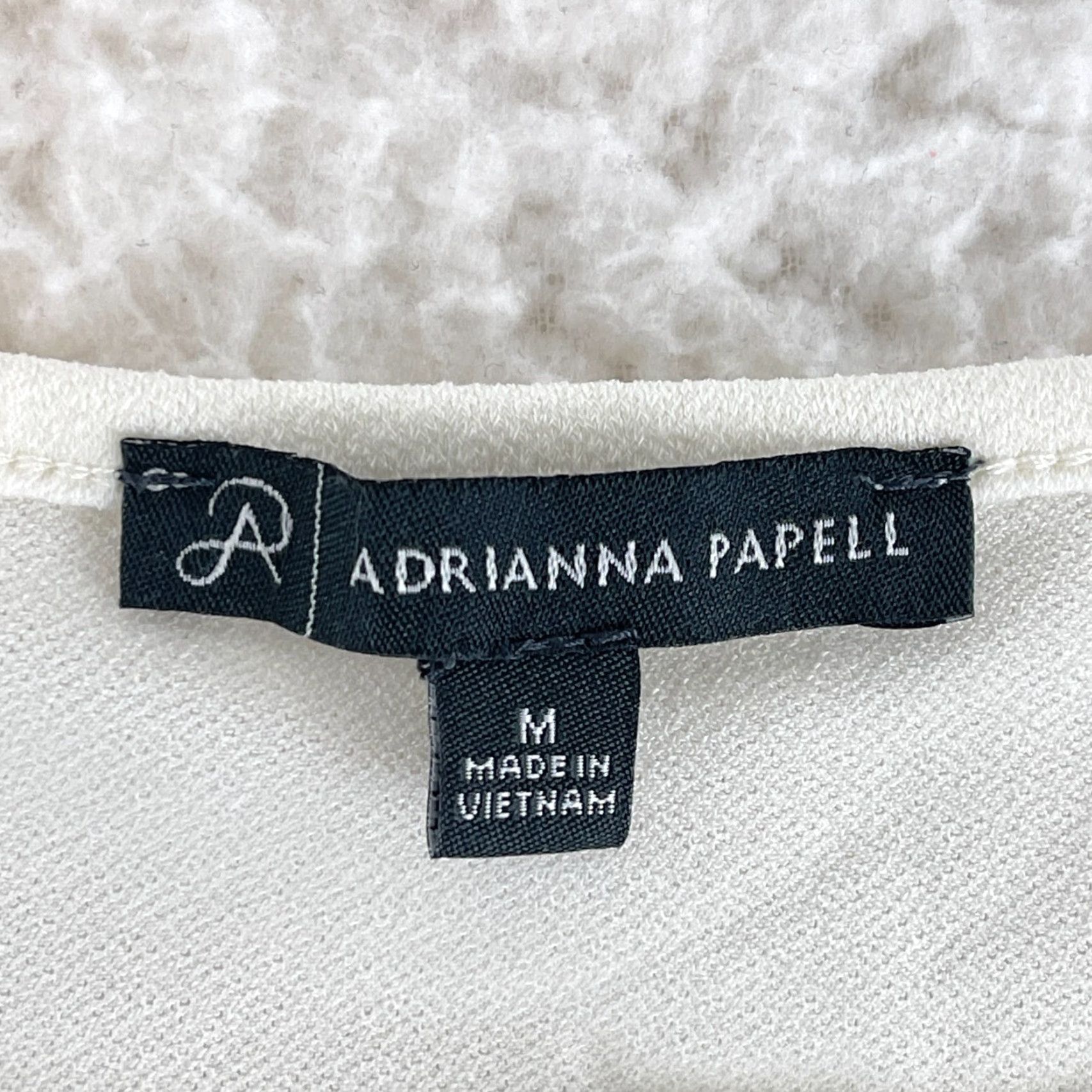 Adrianna Papell Adrianna Papell Shirt Womens Medium White Swiss Dot Sleeve Pullover Lightweight Blouse Size M / US 6-8 / IT 42-44 - 7 Thumbnail