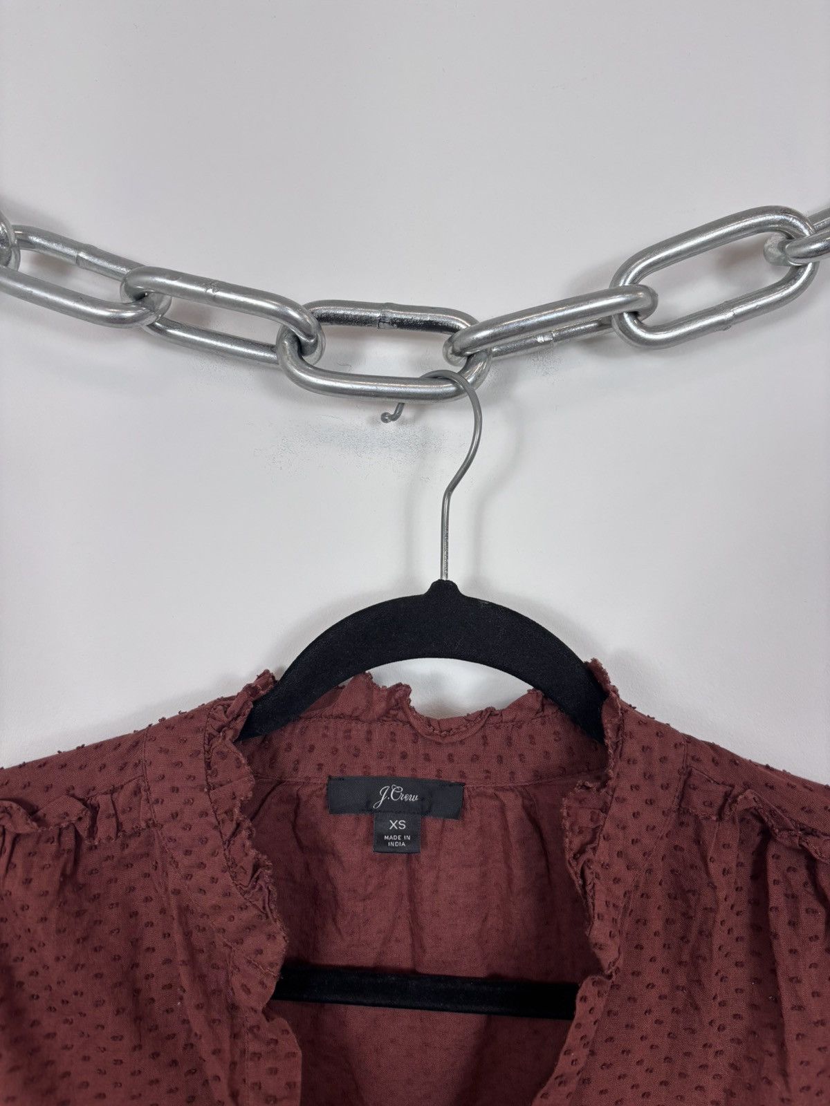 J.Crew J. Crew Women’s Orange Brown V-Neck Popover Blouse Size XS / US 0-2 / IT 36-38 - 4 Thumbnail