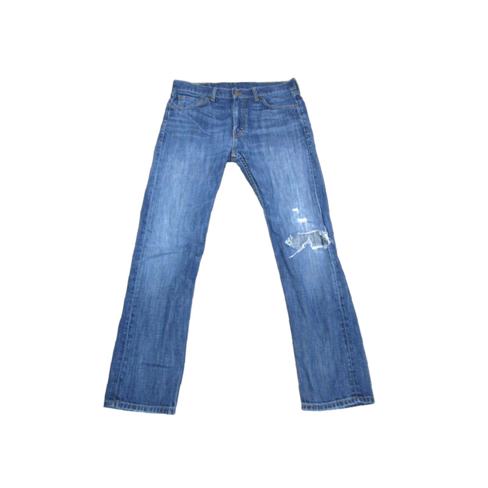 Levi's Levis Jeans Mens 32x32 Blue 513 Slim Straight Denim Dark Wash Logo Pockets Cotton Regular 32 Inseam Jeans Mens Size US 32 / EU 48 - 1 Thumbnail