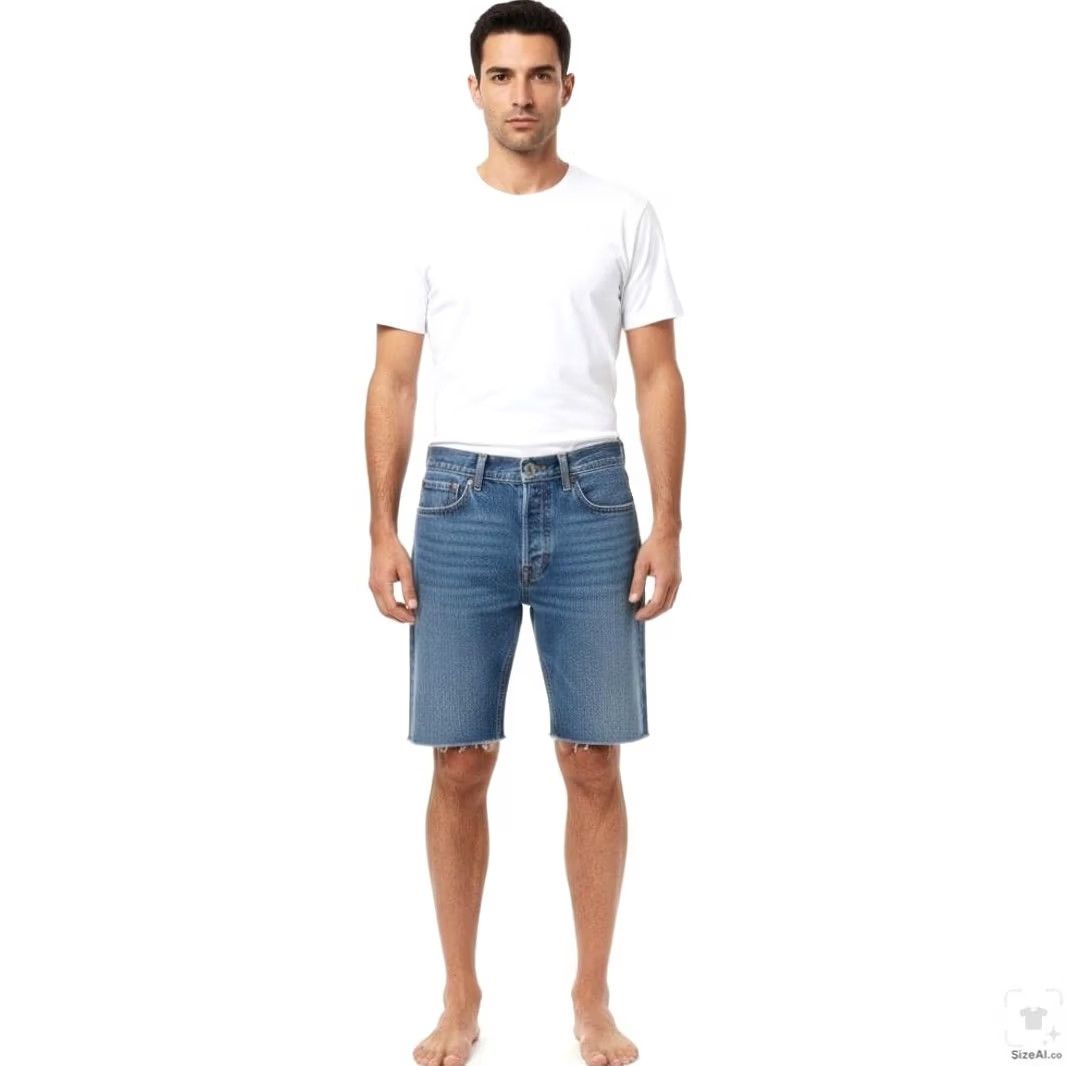 Levi's Levi's 505 Denim Shorts Bermuda Blue 29 Mens Regular Inseam 8 Distressed Pockets Zip Fly Cutoff Raw Hem"} Size US 29 - 4 Thumbnail