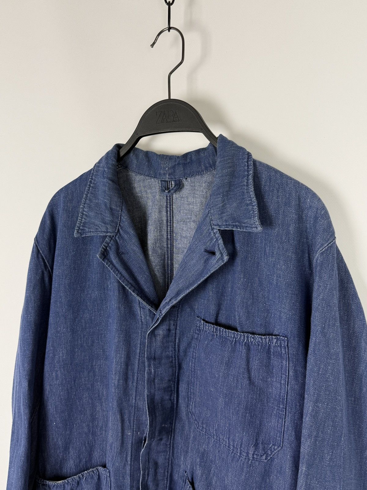 Le Laboureur 70s 80s Vintage Worker German Denim Work Chore Jacket Size US L / EU 52-54 / 3 - 2 Thumbnail