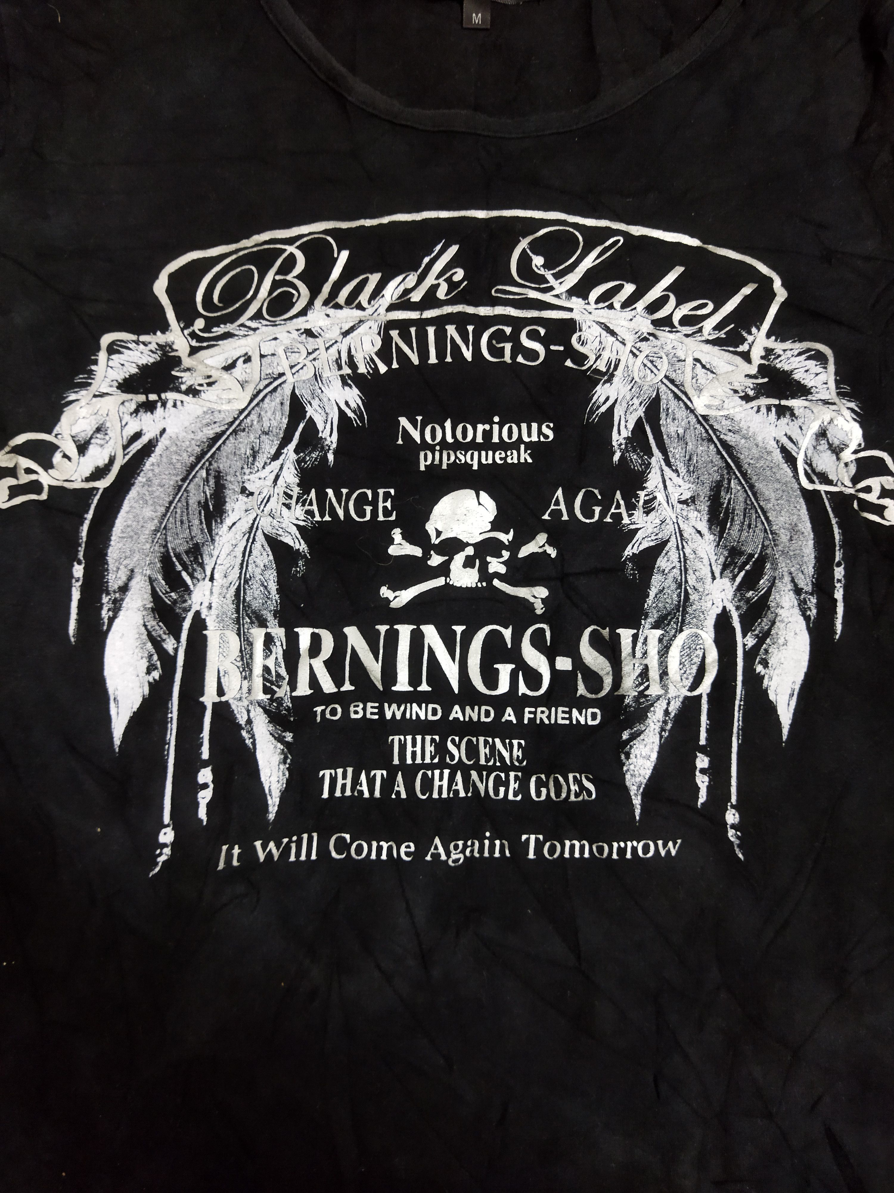 Japanese Brand Bernings Sho Black Label Tee Size M / US 6-8 / IT 42-44 - 2 Thumbnail