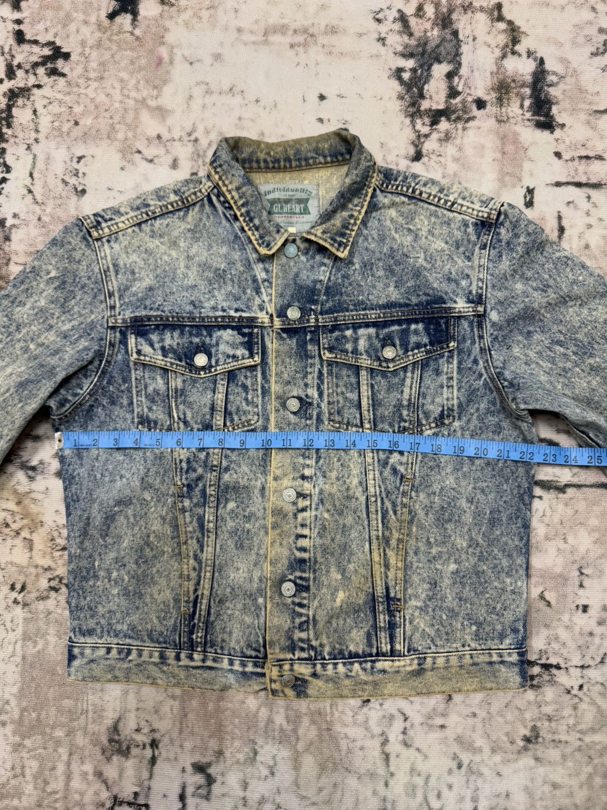 Japanese Brand Vintage 90s GL Heart Acid Wash Denim Jacket Size US M / EU 48-50 / 2 - 18 Thumbnail