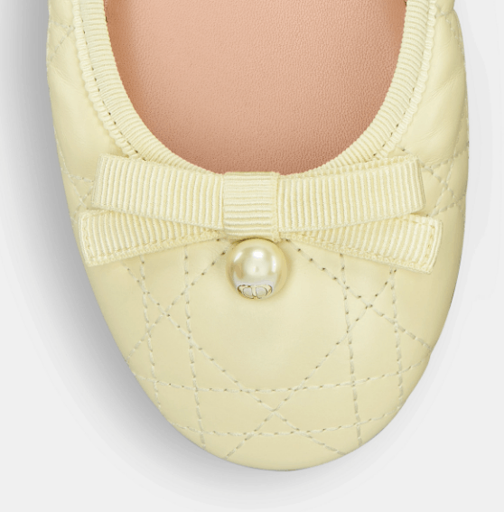 Dior o1w1db10126 KCB877 Ballet Flats in Pastel Yellow Size US 6 / IT 36 - 4 Thumbnail