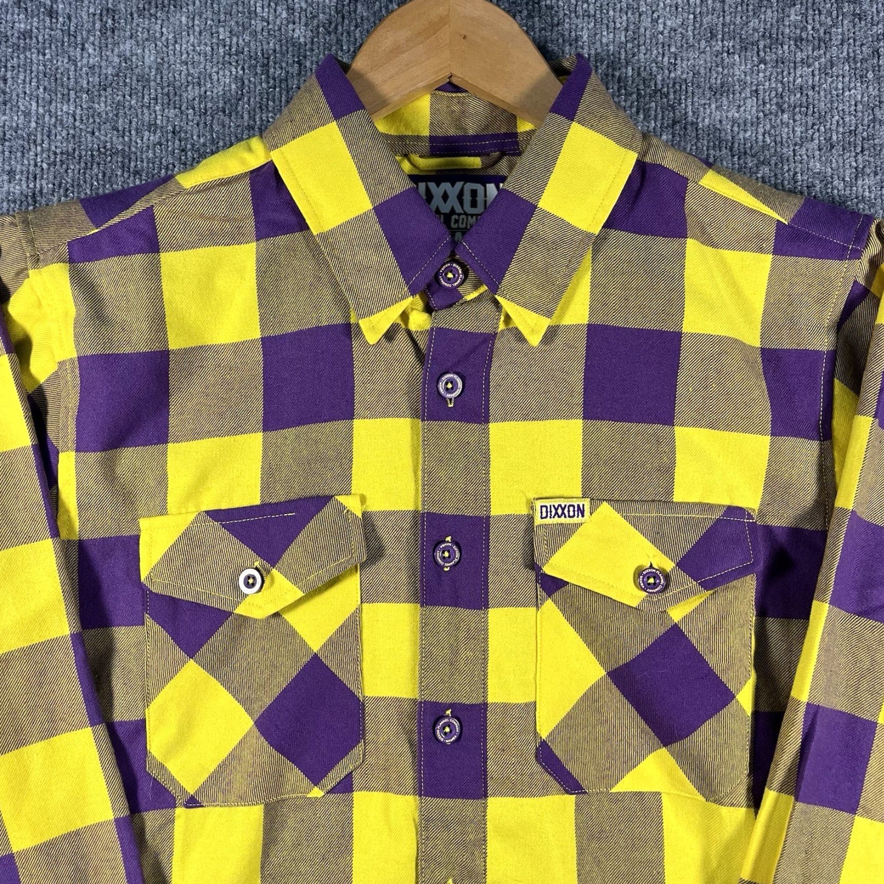 Vintage Dixxon Flannel Button-Up Mens Medium Purple Yellow Kobe Bryant Lakers The Mamba NBA Los Angeles Lakers Size US M / EU 48-50 / 2 - 2 Thumbnail