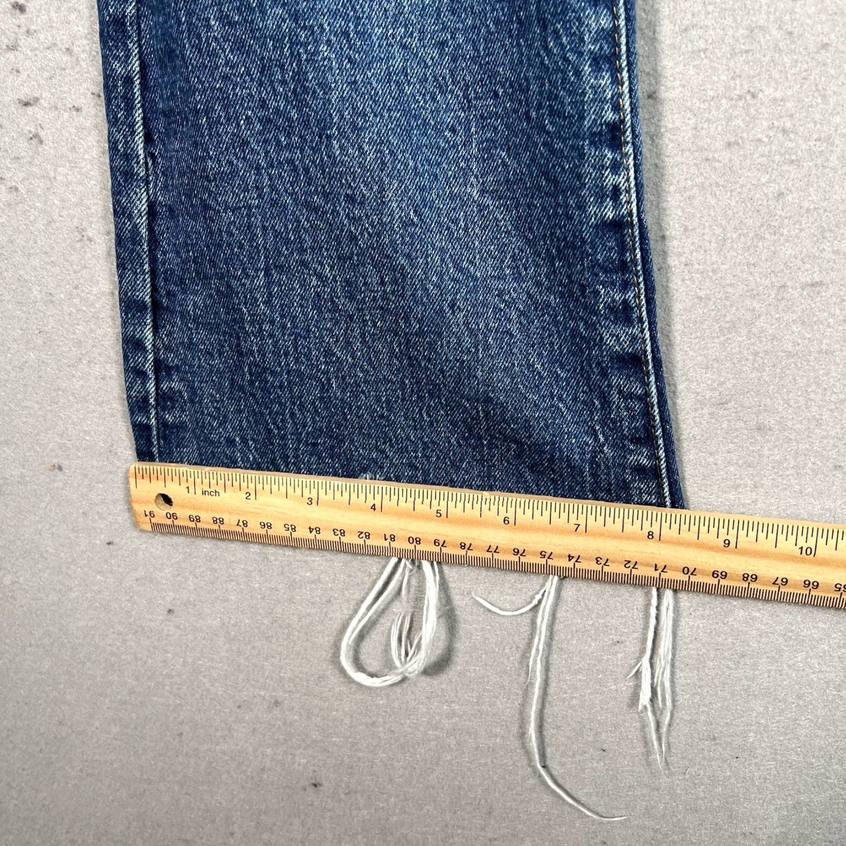 Vintage Neuw Jeans 28 Womens Blue Denim Marilyn CK Raw Hem Wide Flare Leg Size 28" / US 6 / IT 42 - 6 Thumbnail