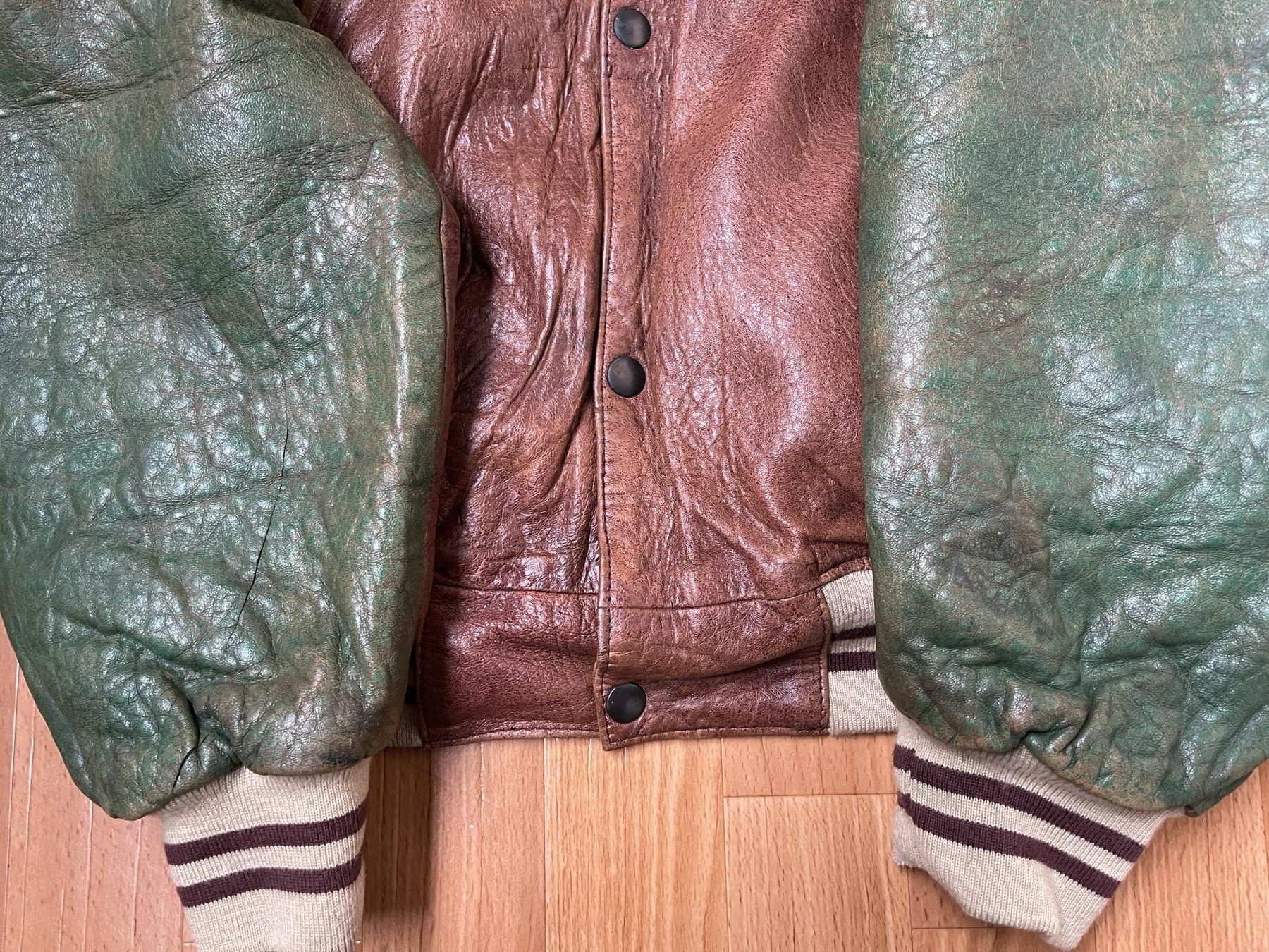 Troop Troop Suquamish leather jacket, Indian vintage varsity 90s L Size US L / EU 52-54 / 3 - 10 Thumbnail