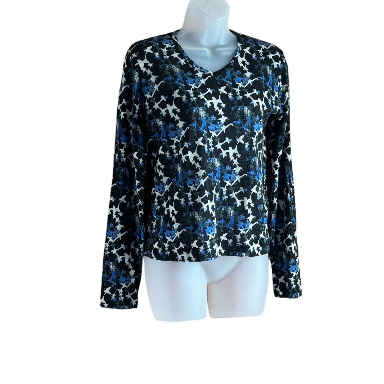 Yohji Yamamoto Y’s by Yohji Yamamoto Printed Wool V-Neck Top Size S / US 4 / IT 40 - 2 Thumbnail
