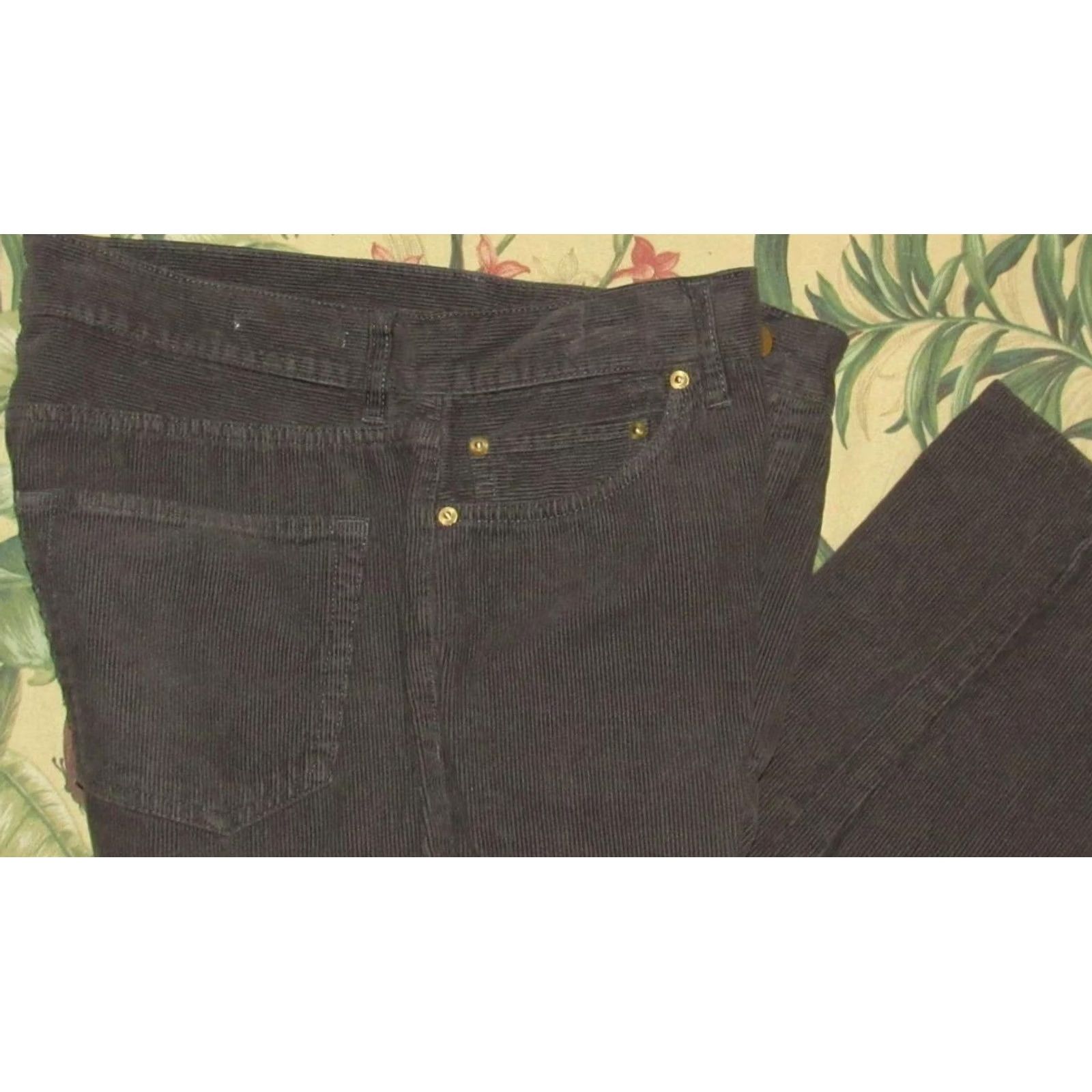 Sid Mashburn SID MASHBURN Charcoal Grey Button Fly Corduroy Pants 35 x 28 Mens Chino Corduroy Gray/Charcoal Men’s 90s? Size US 35 - 2 Thumbnail