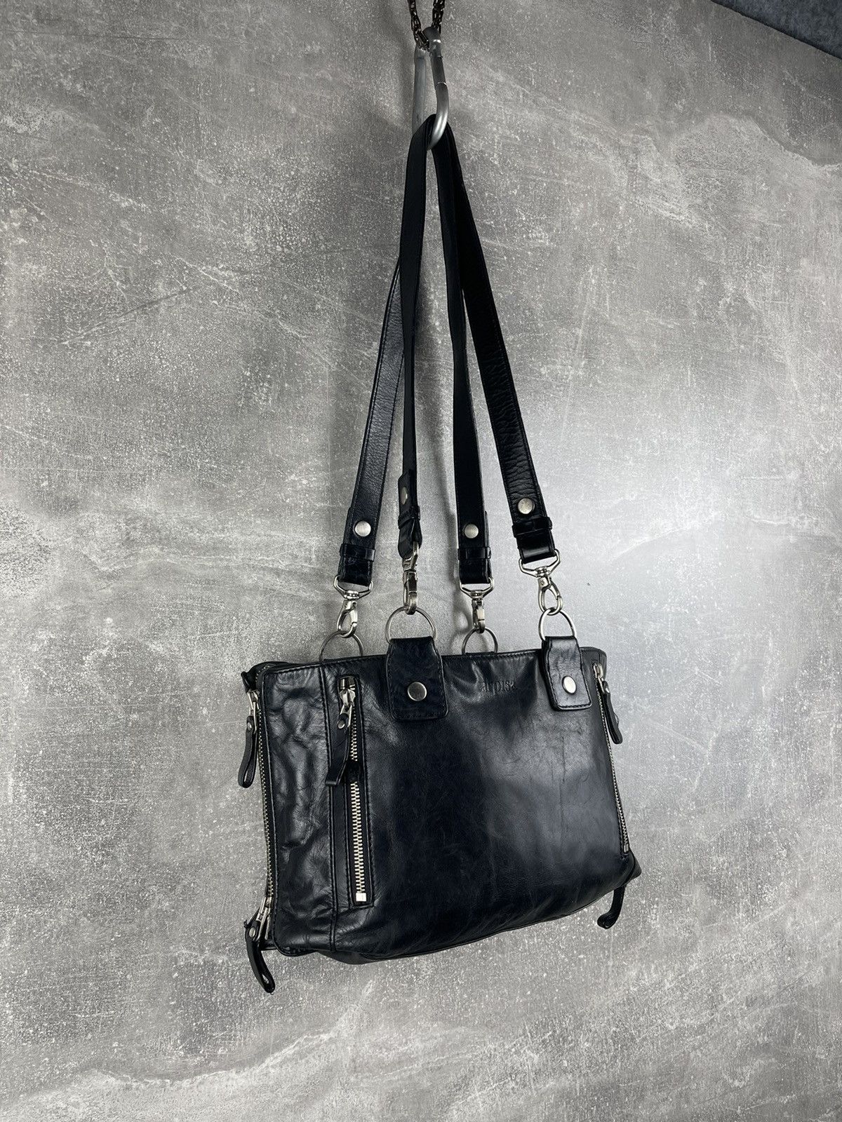 Other Carpisa Y2K Artisian Black Leather Multi Zip Shoulder Bag Size ONE SIZE - 3 Thumbnail