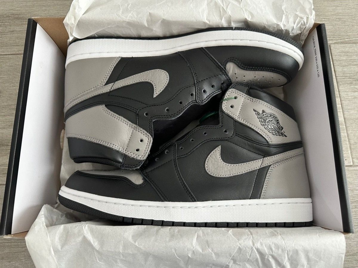 Jordan Brand Air Jordan 1 Retro High OG Shadow Black Grey White Sz 12 Size US 12 / EU 45 - 3 Thumbnail