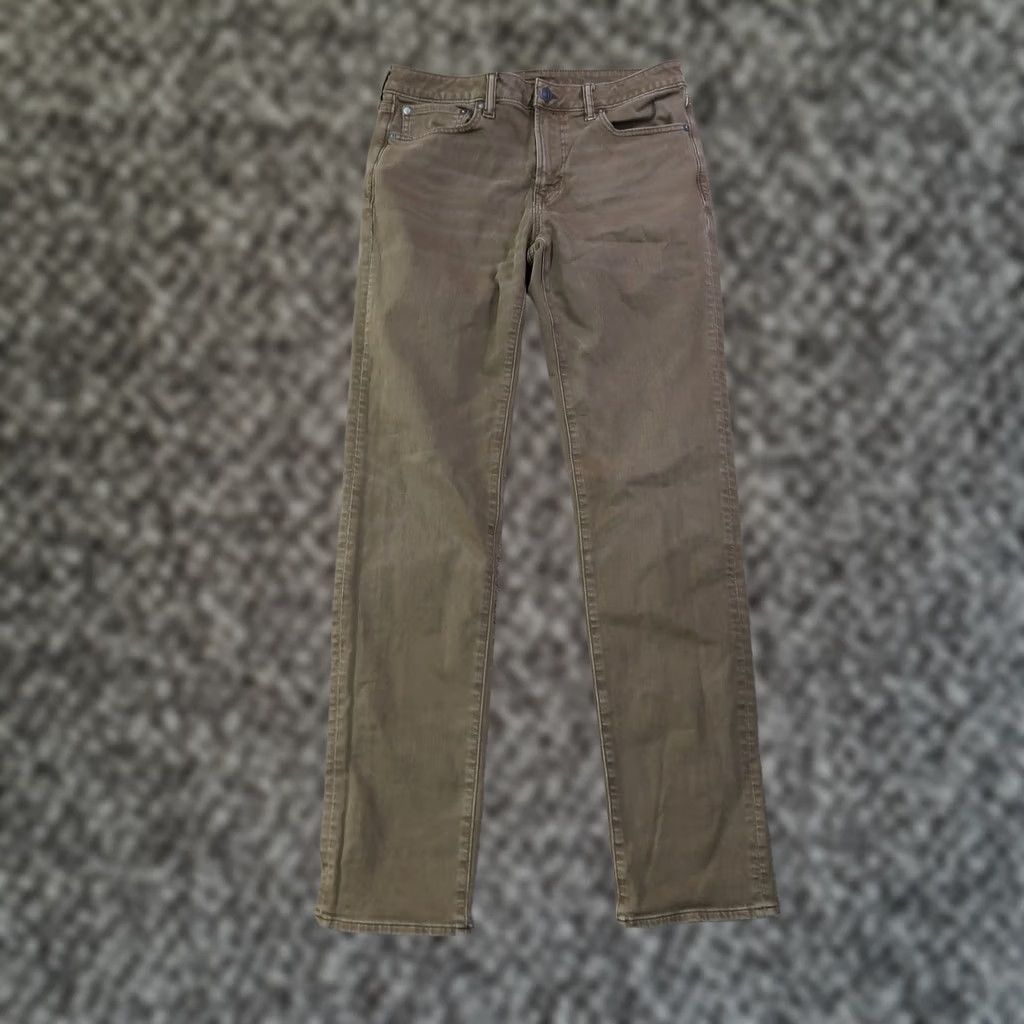 American Eagle Outfitters VINTAGE? No — American Eagle Slim Straight Jeans Mens 32x36 Brown Denim Airflex Distressed Slim 5-Pocket Cotton Blend Jeans Mens Brown Size US 32 / EU 48 - 1 Thumbnail