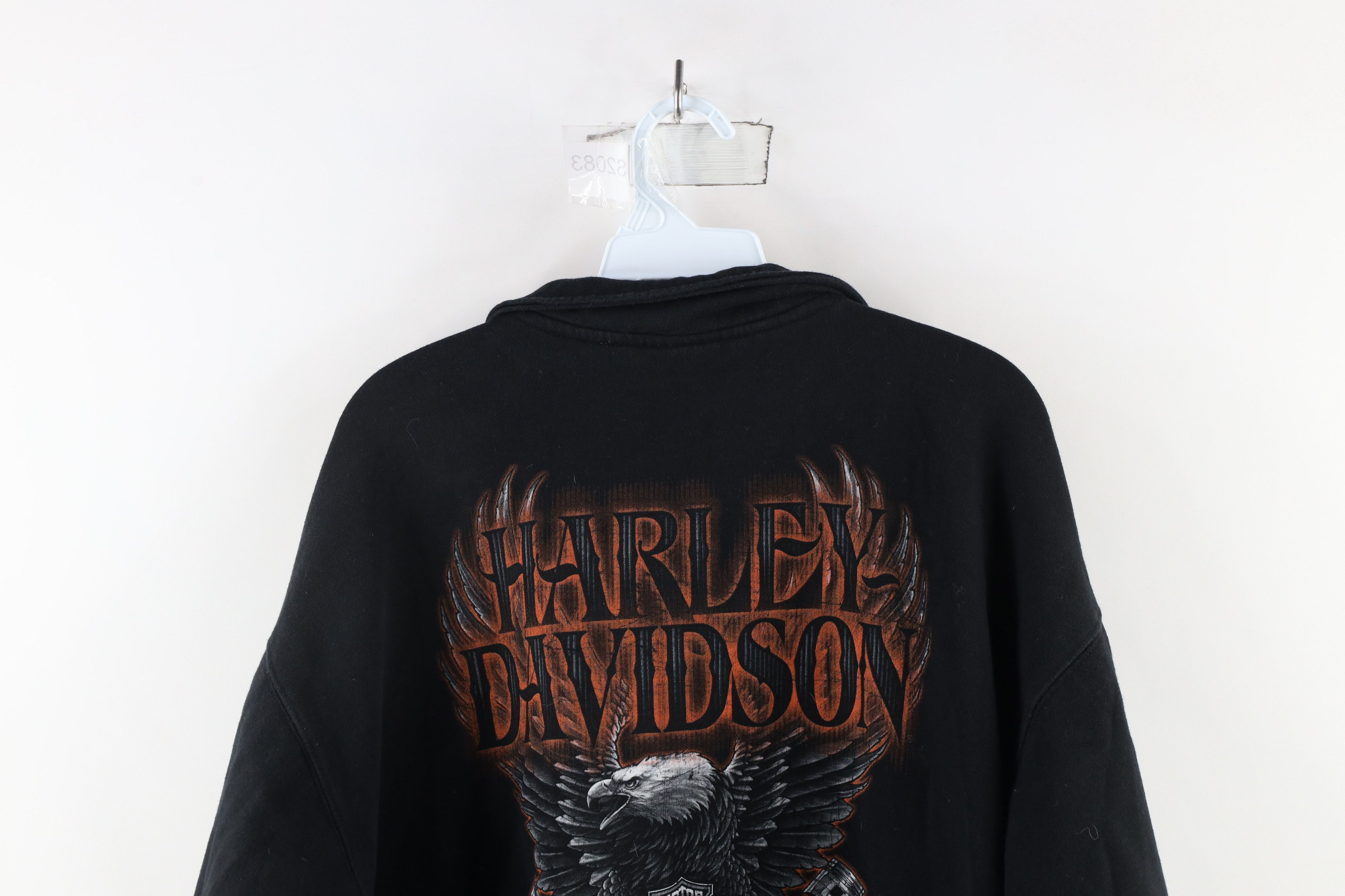 Harley Davidson × Vintage Y2K Harley Davidson Out Eagle Half Zip Pullover Sweatshirt Size XL / US 12-14 / IT 48-50 - 11 Thumbnail