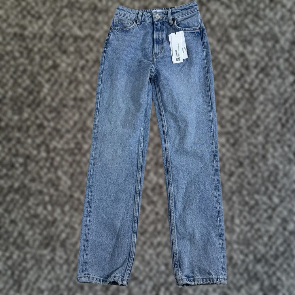 Zara Zara Jeans 34 Blue Denim Ankle Straight Hi Rise Light Wash 26" Inseam NWT Women Regular 5-Pocket Design Size 24" / US 00 / IT 34 - 1 Thumbnail