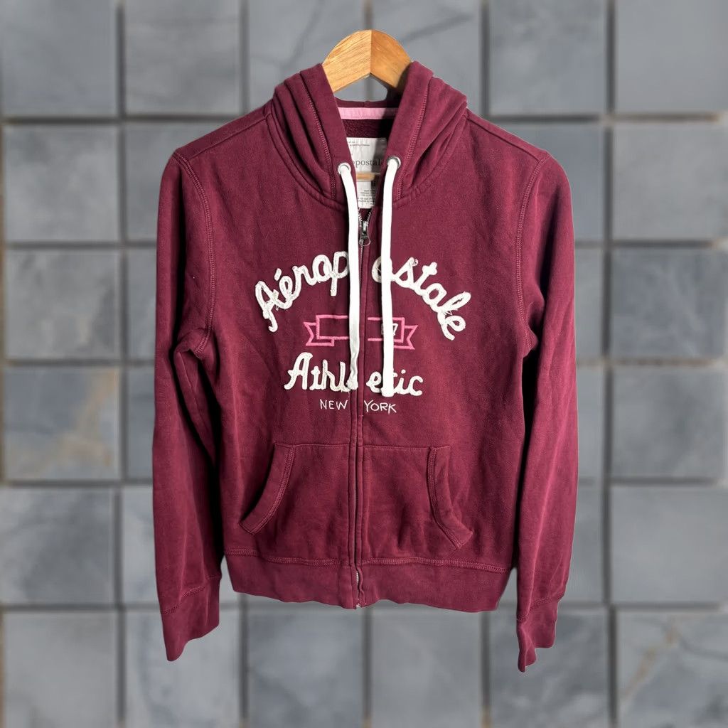 Aeropostale Aeropostale Hoodie Girls L Red Athletic 87 New York Full Zip Fleece Logo Size L / US 10 / IT 46 - 1 Thumbnail