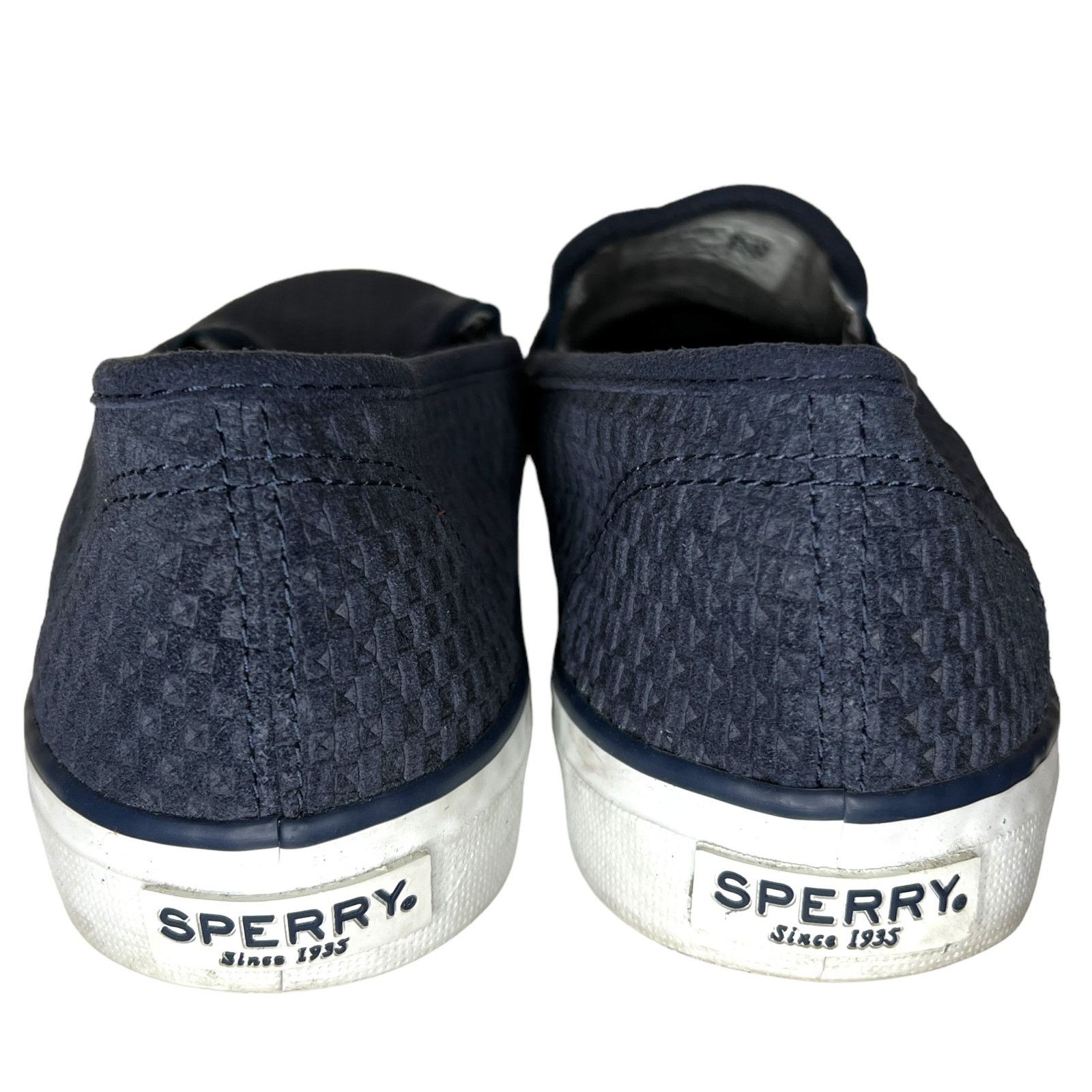 Sperry Seaside Navy Emboss Woven Textured Elastic Slip On Loafer Size US 8 / IT 38 - 6 Thumbnail
