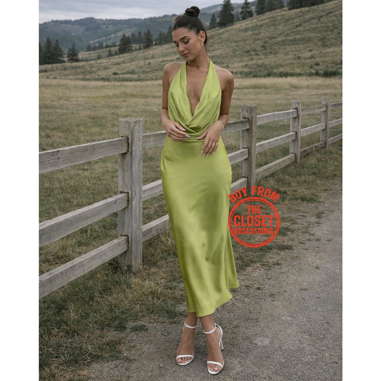Mango MANGO Open Back Satin Midi Dress NWT Size S / US 4 / IT 40 - 10 Thumbnail