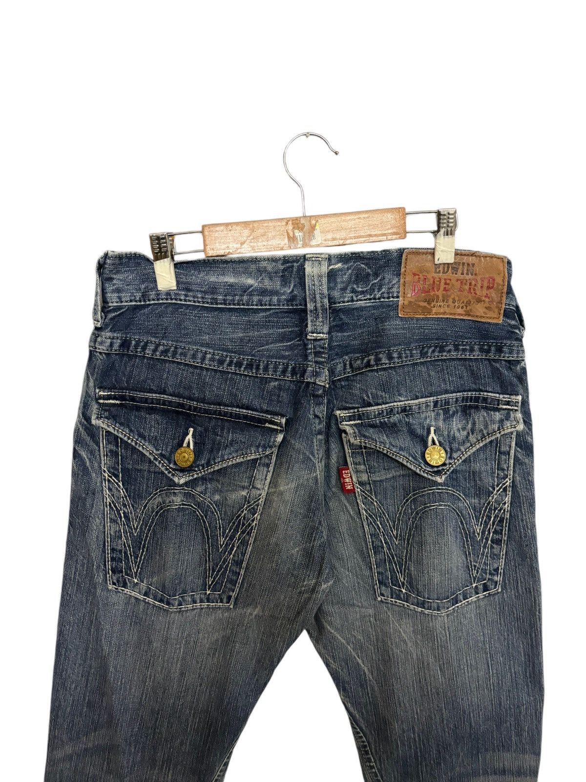 Edwin × If Six Was Nine × Japanese Brand Vintage Edwin Blue Trip Flare Jeans Size US 32 / EU 48 - 6 Thumbnail