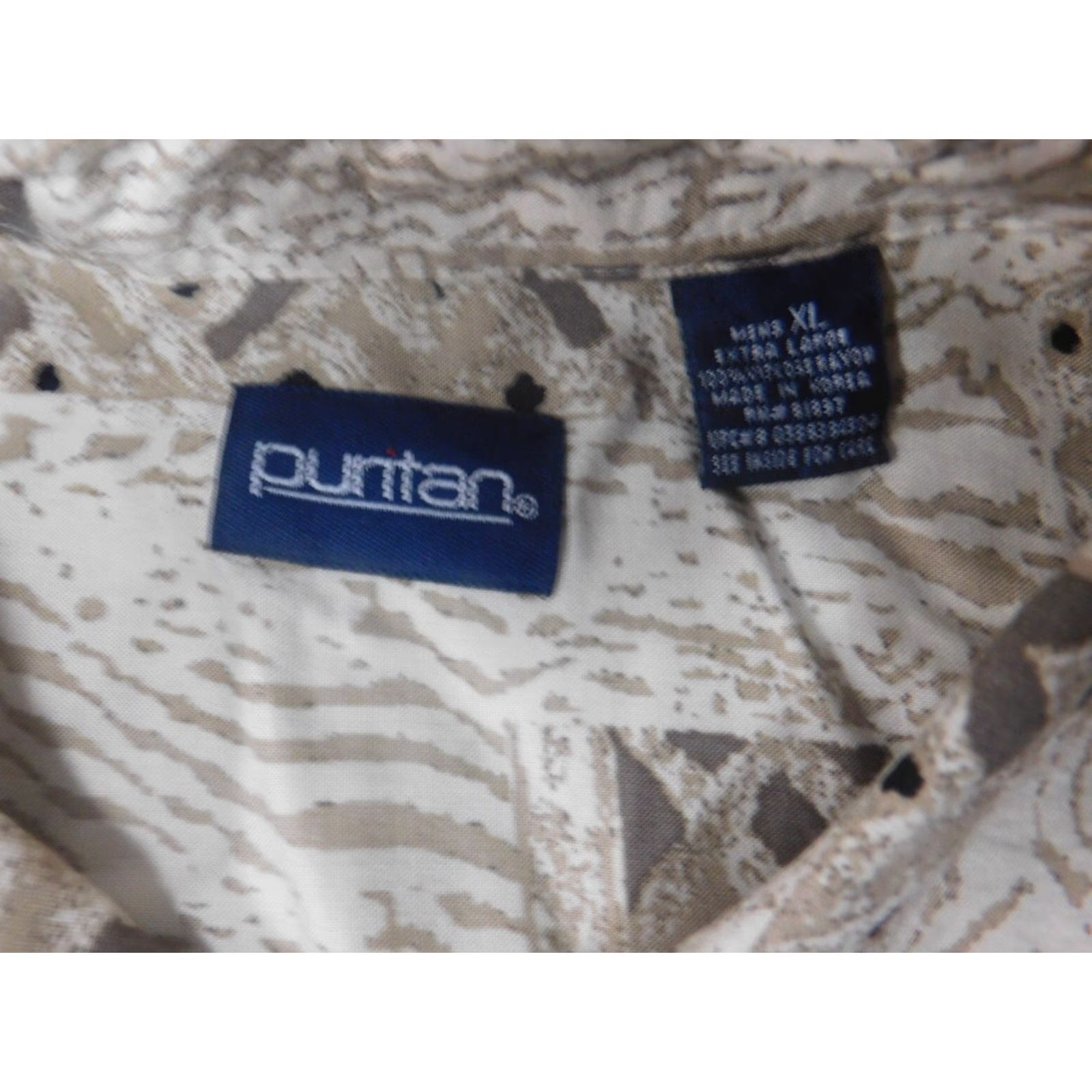 Vintage Puritan Mens Shirt XL Beige Button-Down Short Sleeve Collared Knit Cotton Logo Vintage No Size US XL / EU 56 / 4 - 5 Thumbnail