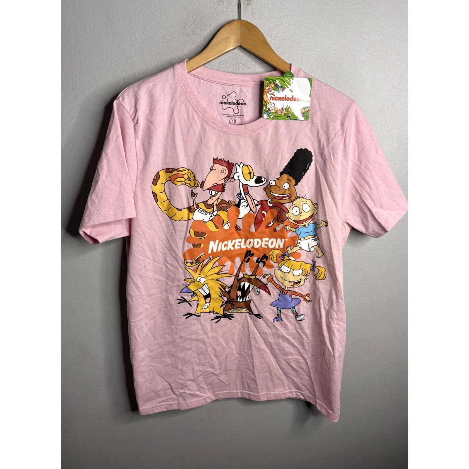 Nickelodeon Nickelodeon Shirt Mens Large Pink Nicktoons Graphic Rugrats Hey Arnold Cartoon Size US L / EU 52-54 / 3 - 2 Thumbnail
