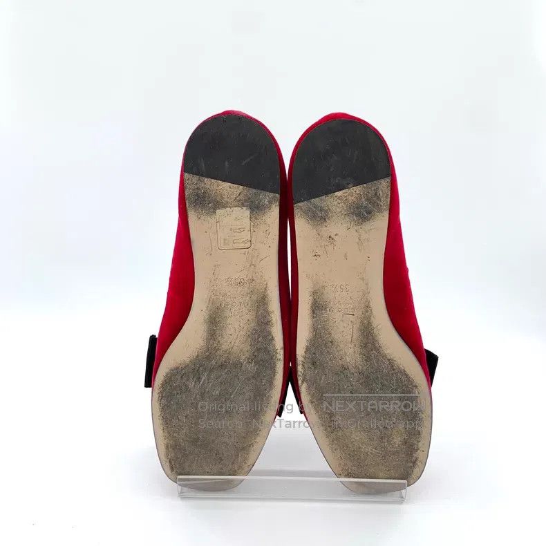 Gucci Gucci Red bee pearl buckle decoration casual flat shoes Size US 5 / IT 35 - 5 Thumbnail
