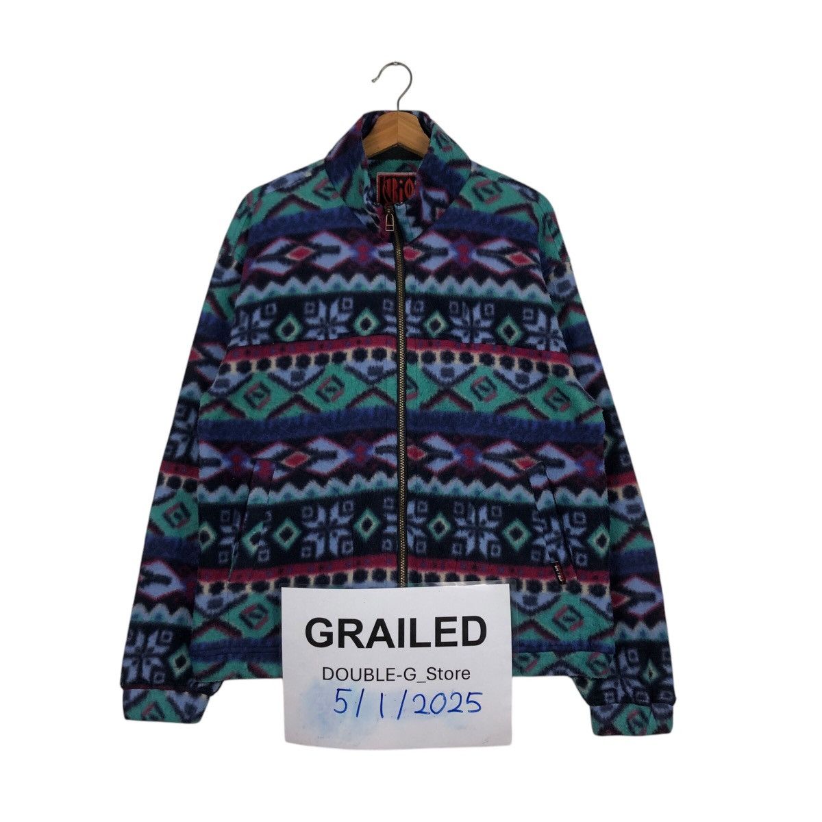 Japanese Brand 📌Vintage Navajo Fleece Half Zipper Jacket Big Field Size US L / EU 52-54 / 3 - 1 Thumbnail