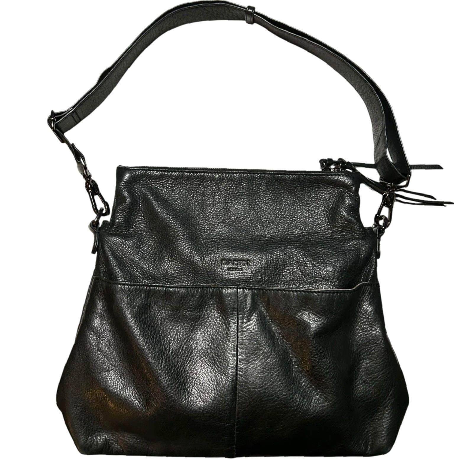 Vintage Margot New York HandBag Crossbody Purse Black Leather Women’s Shoulder Bag Crossbody Strap Adjustable Bag Charm Size ONE SIZE - 5 Thumbnail