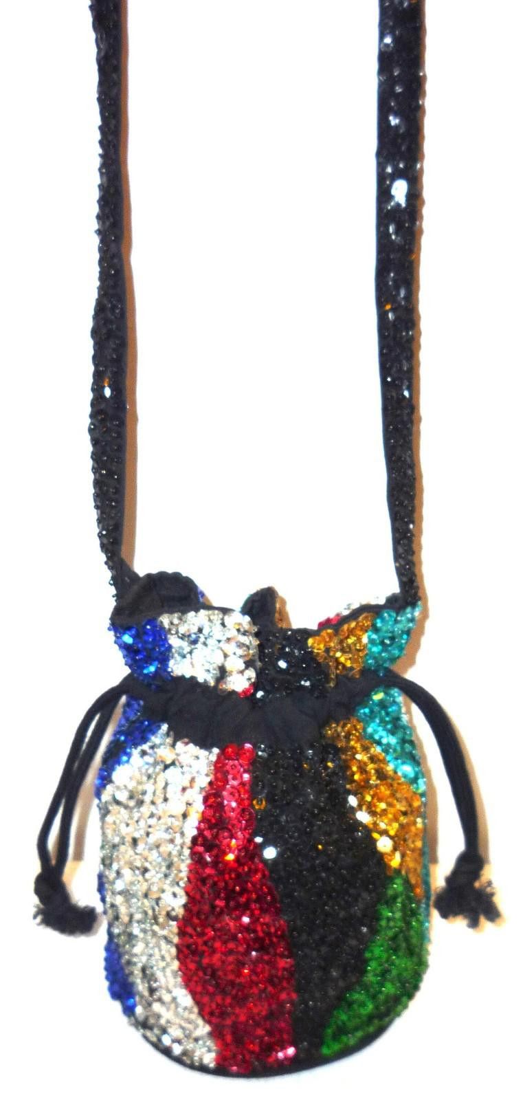 Designer Sequin Purse RAINBOW ZIG-ZAG Size ONE SIZE - 2 Thumbnail