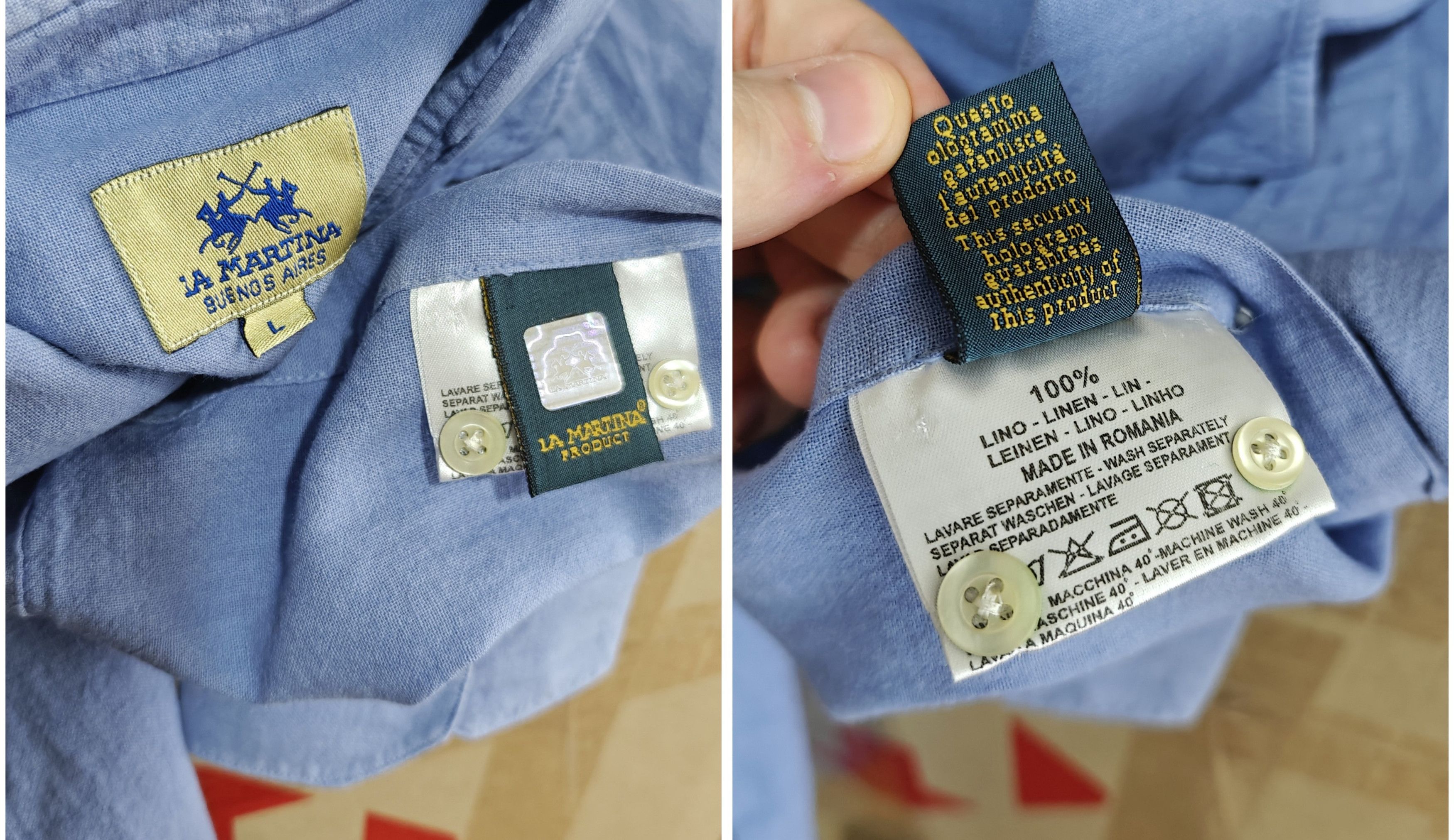 La Martina La Martina Linen Shirt Buenos Aires Collared Blue size L Size US L / EU 52-54 / 3 - 11 Thumbnail
