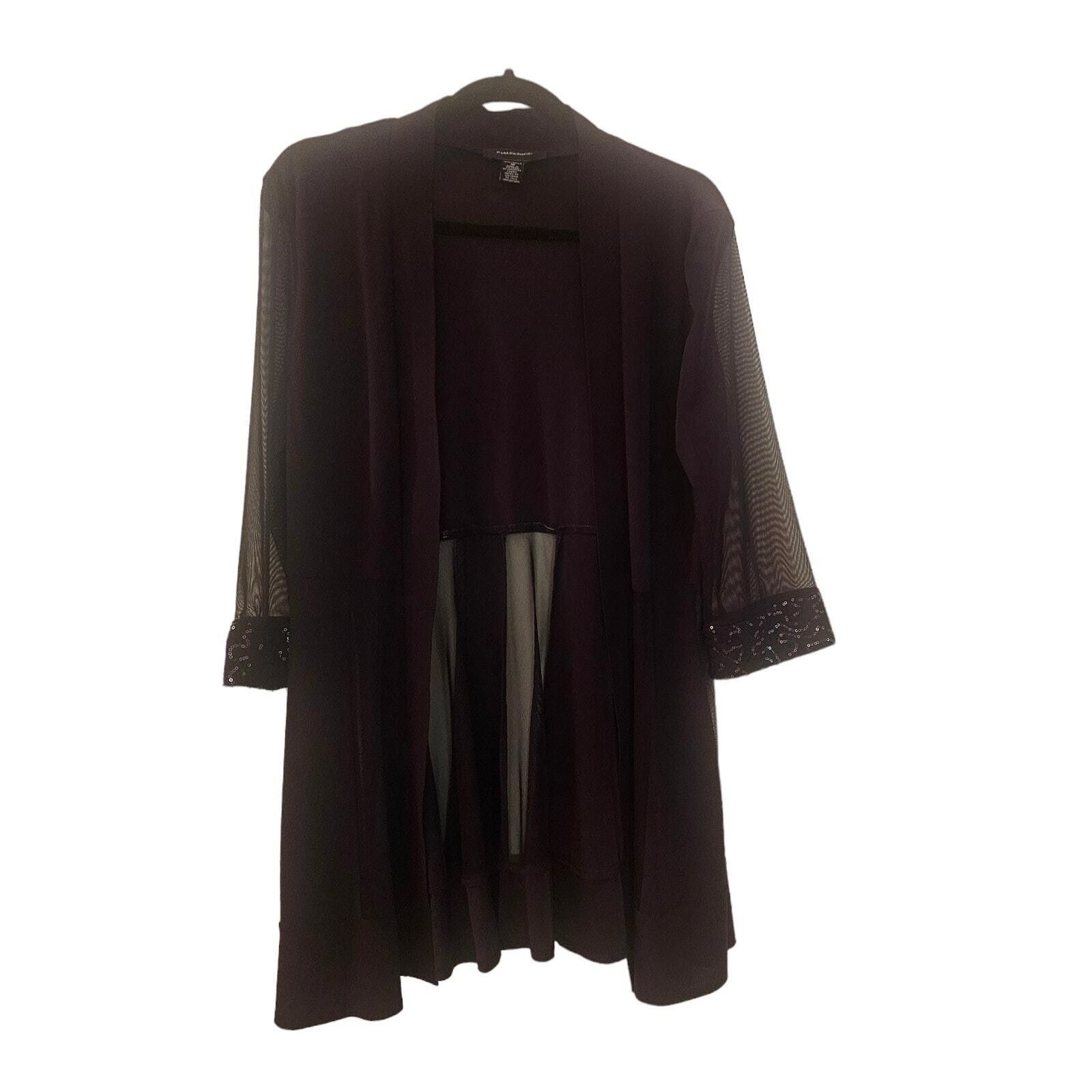 Designer R&M Richards Mesh Insets Cardigan Purple Size 10 Size L / US 10 / IT 46 - 1 Thumbnail