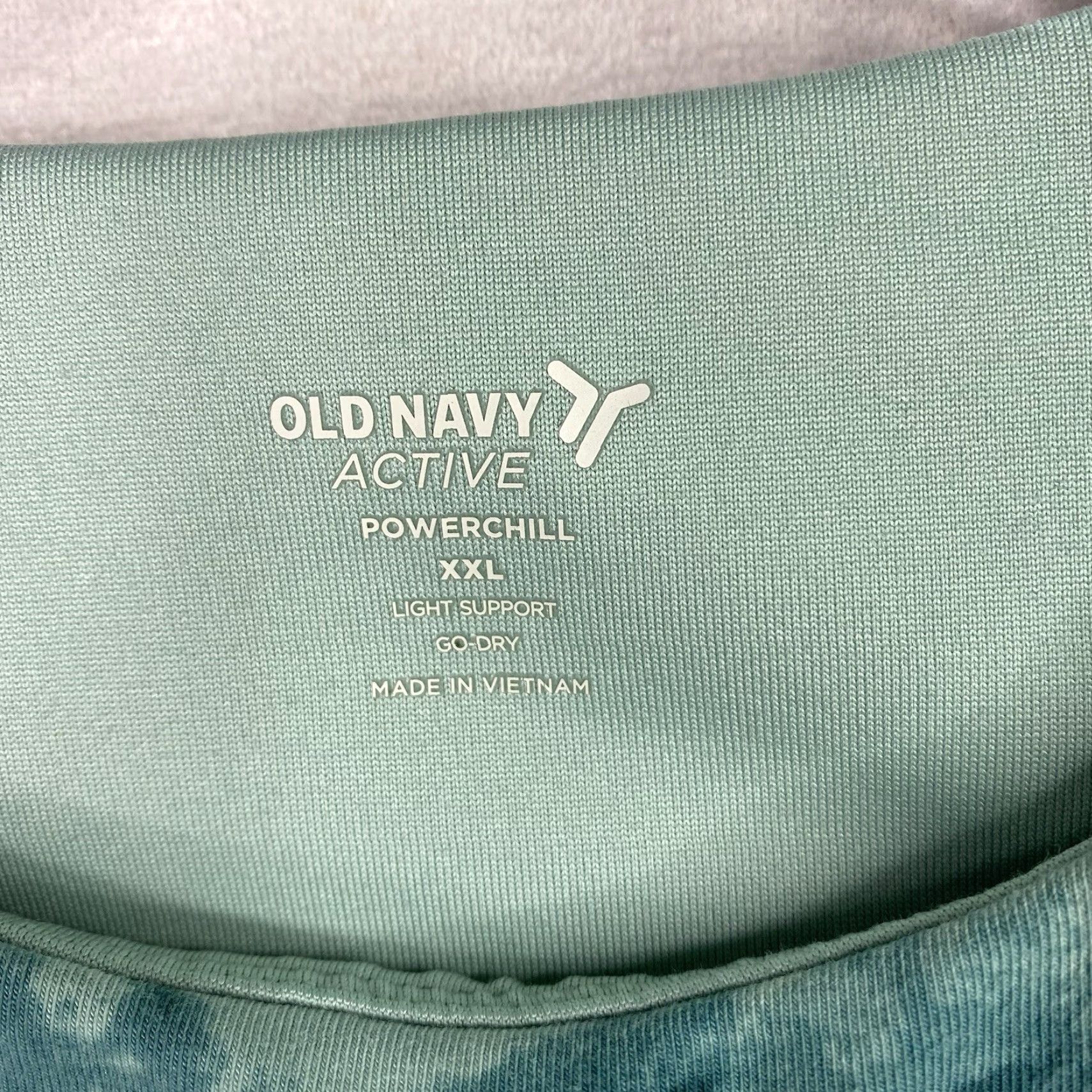 Old Navy Old Navy Sports Bra XXL Powerchill Light Support Green Racerback Wireless 2XL Plus Size Shaped Bra Women Activewear Size ONE SIZE - 3 Thumbnail