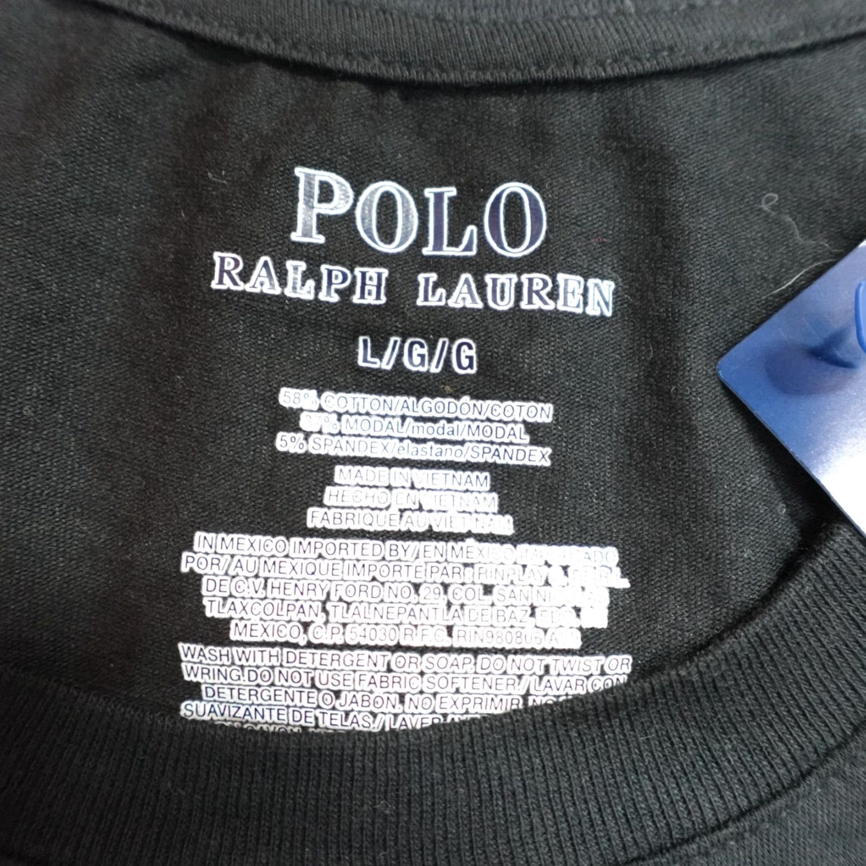 Polo Ralph Lauren VINTAGE Polo Ralph Lauren Shirt Large Black Chest Shield NEW Mens Crew Neck Short Sleeve Cotton T-Shirt L Black Ships Next Business Day Size US L / EU 52-54 / 3 - 3 Thumbnail
