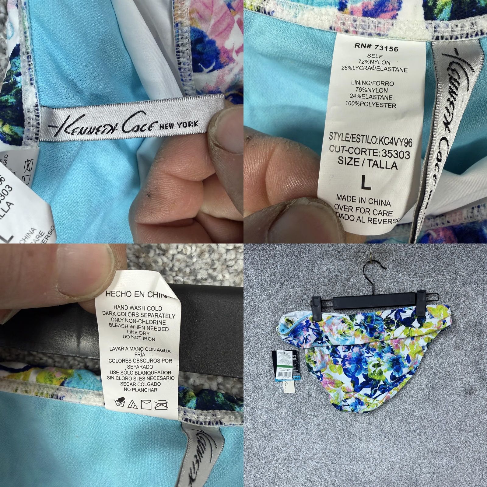 Kenneth Cole Kenneth Cole New York Bikini Bottom L Multicolor Floral Tummy Toner Beachwear Women Size 36" / US 14 / IT 50 - 8 Thumbnail