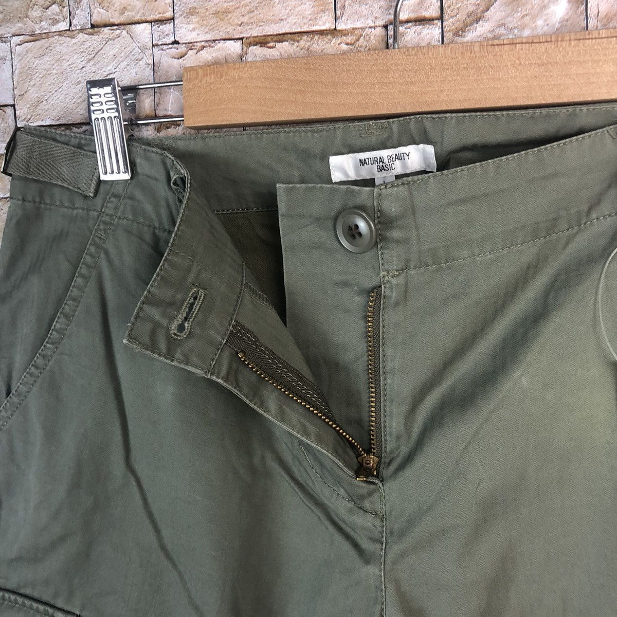 Japanese Brand Natural Beauty Basic Green Cargo Multipocket Pants #A49 Size US 28 / EU 44 - 11 Thumbnail