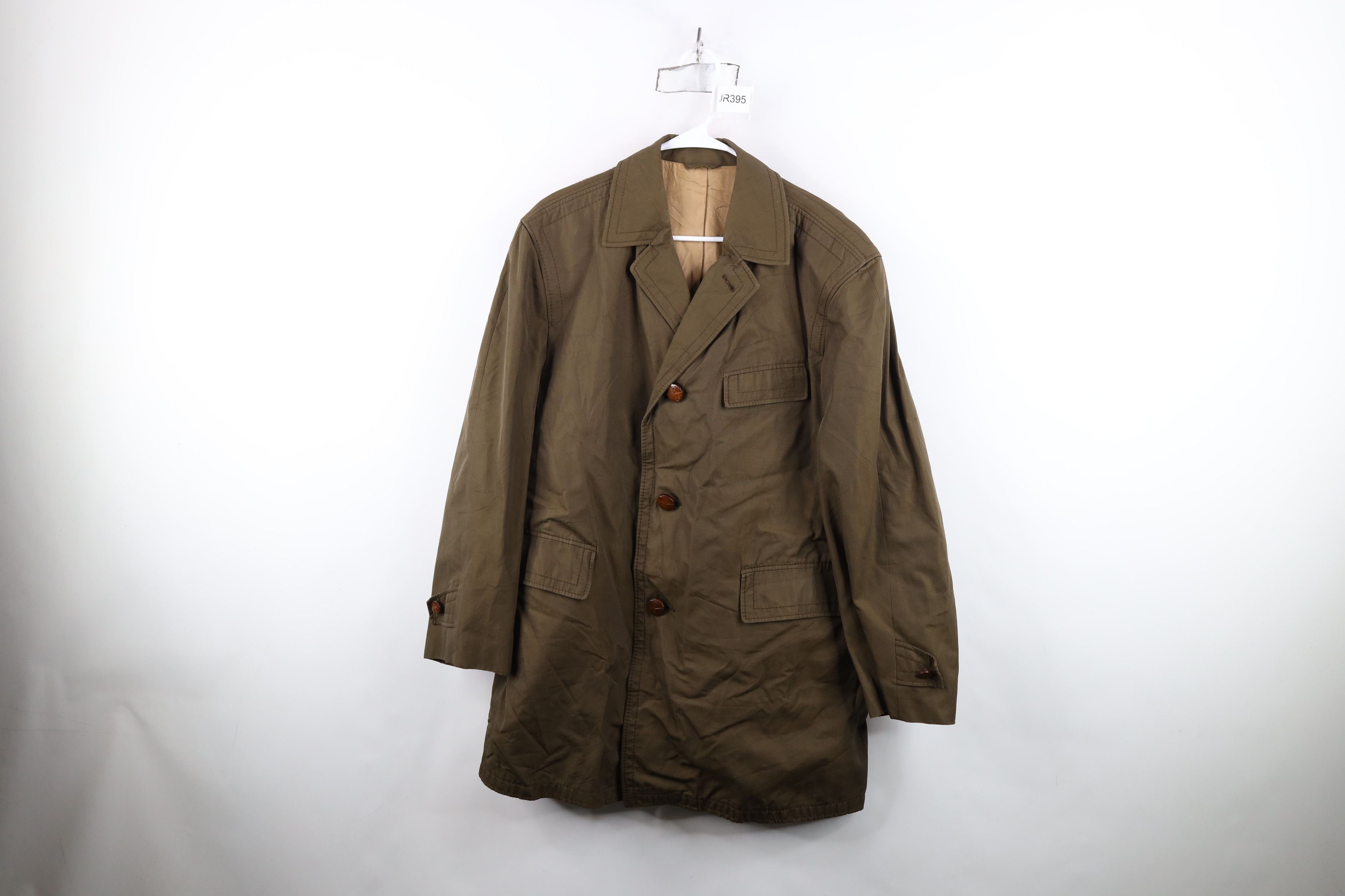 Vintage Vintage 60s 70s Streetwear Cotton Rain Coat Jacket Brown Size US XXL / EU 58 / 5 - 1 Thumbnail