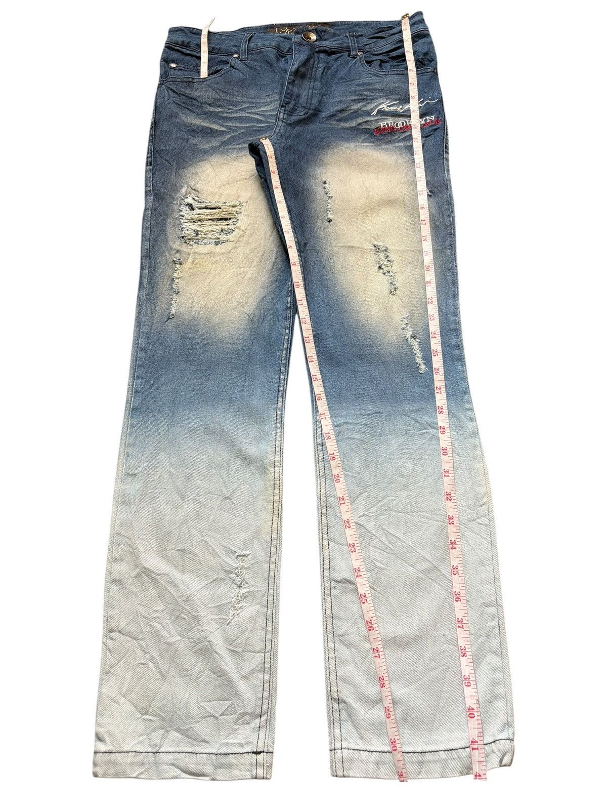Karl Kani Vintage / Y2K Karl Kani Faded Wash Distress Jeans Size US 32 / EU 48 - 7 Thumbnail