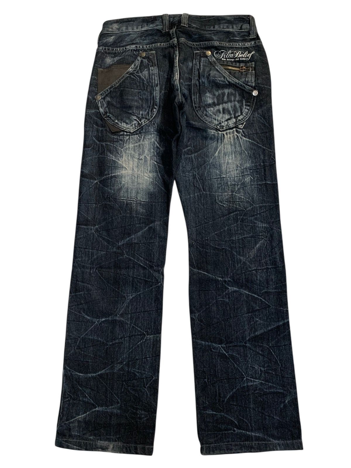 Tornado Mart RUSTY SKULL BONES WILD LIFE STUDDED CLAWMARK PUNK DENIM☠️ Size US 32 / EU 48 - 3 Thumbnail