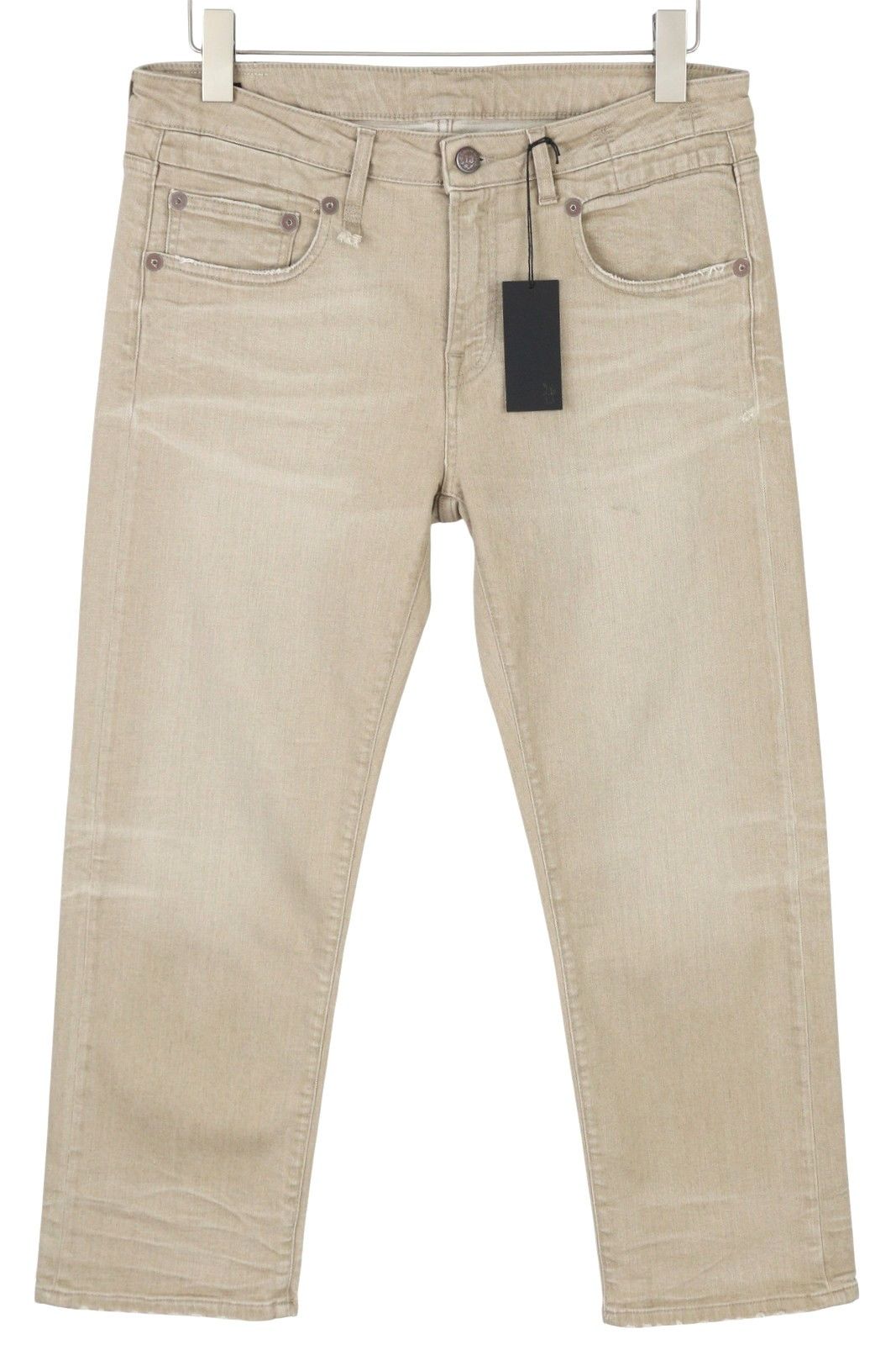 R13 BOY STRAIGHT 30 Sand Stretch Faded Ankle RRP549 86616 Size 30" / US 8 / IT 44 - 2 Thumbnail