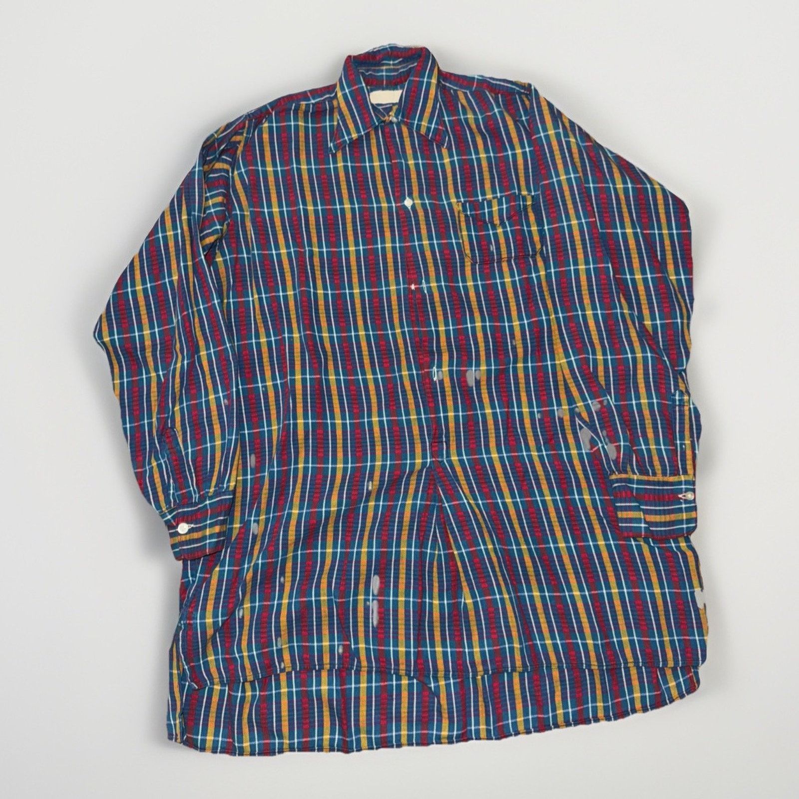 Sears × Vintage 70s Madras Plaid Popover Shirt L Pullover Button Down 23x28 Size US XL / EU 56 / 4 - 1 Thumbnail