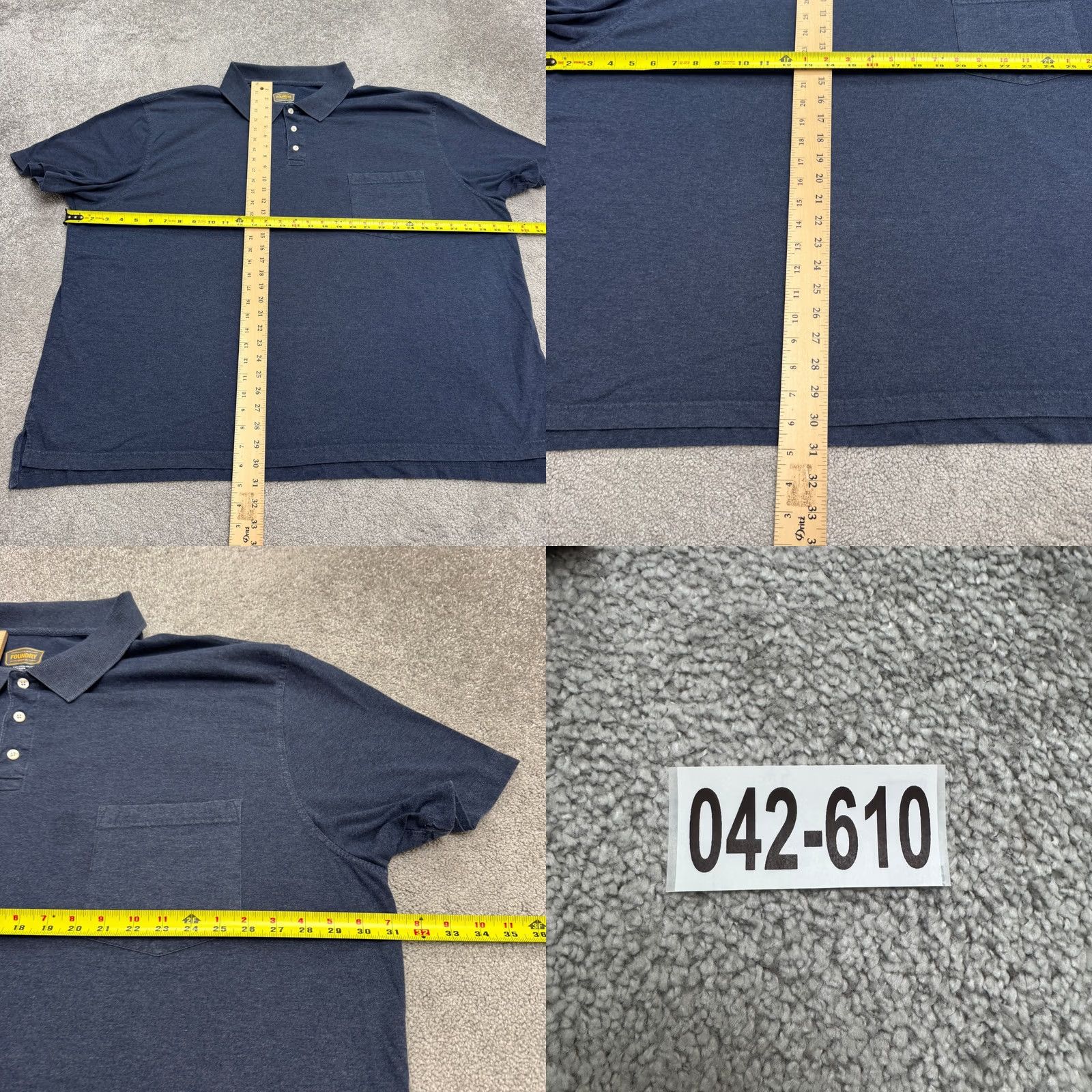 Vintage Foundry Supply Co Polo Shirt Mens 4XL Navy Blue Short Sleeve Pocket Casual Size US XXL / EU 58 / 5 - 8 Thumbnail