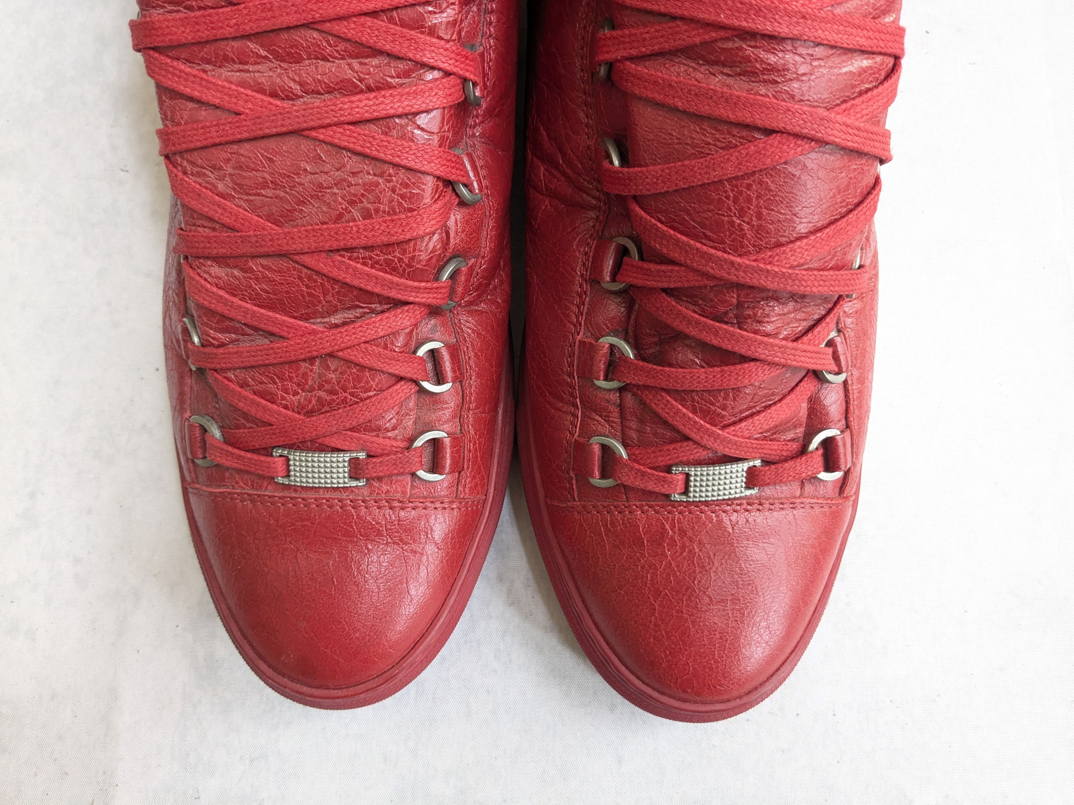 Balenciaga Balenciaga Arena Sneakers Red 12 High Tops Leather Size US 12 / EU 45 - 2 Thumbnail