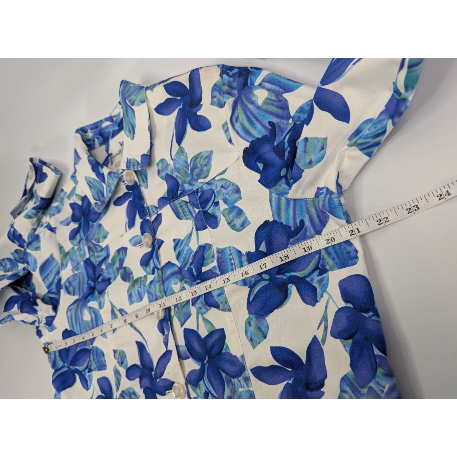 Coldwater Creek Coldwater Creek Jacket Women Size Medium Blue Watercolor Floral Cotton Unlined Size M / US 6-8 / IT 42-44 - 5 Thumbnail