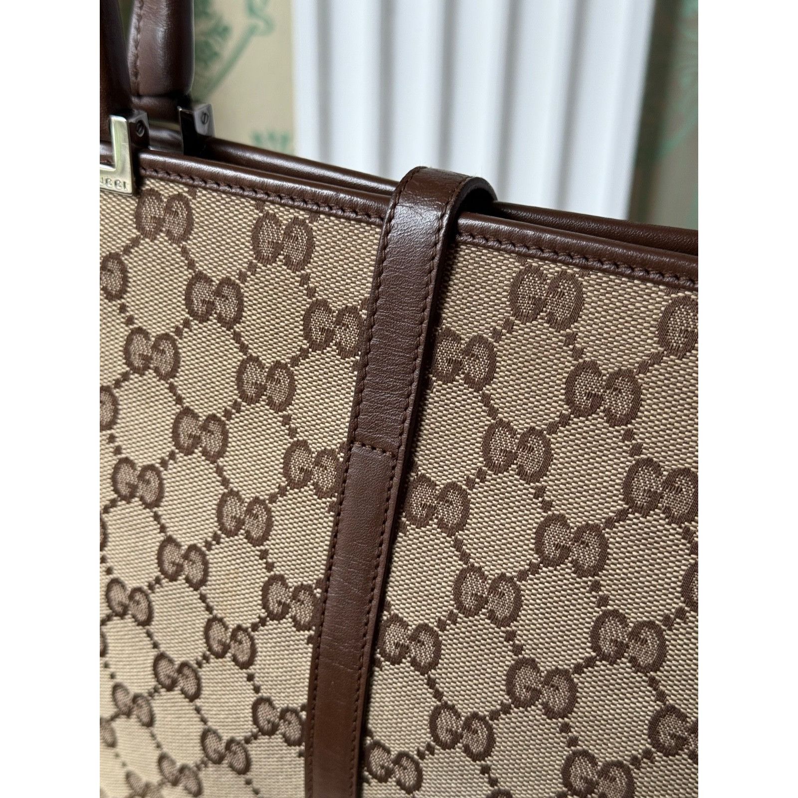 Gucci Gucci Monogram Jackie Canvas Beige Brown Shoulder Bag Size ONE SIZE - 13 Thumbnail