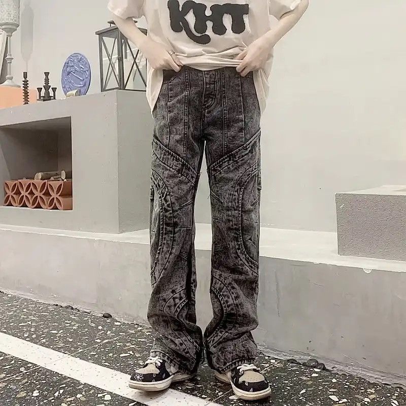 Japanese Brand × Vintage Cyber Y2K Fashion Baggy Pleated Stacked Jeans Size US 32 / EU 48 - 1 Thumbnail